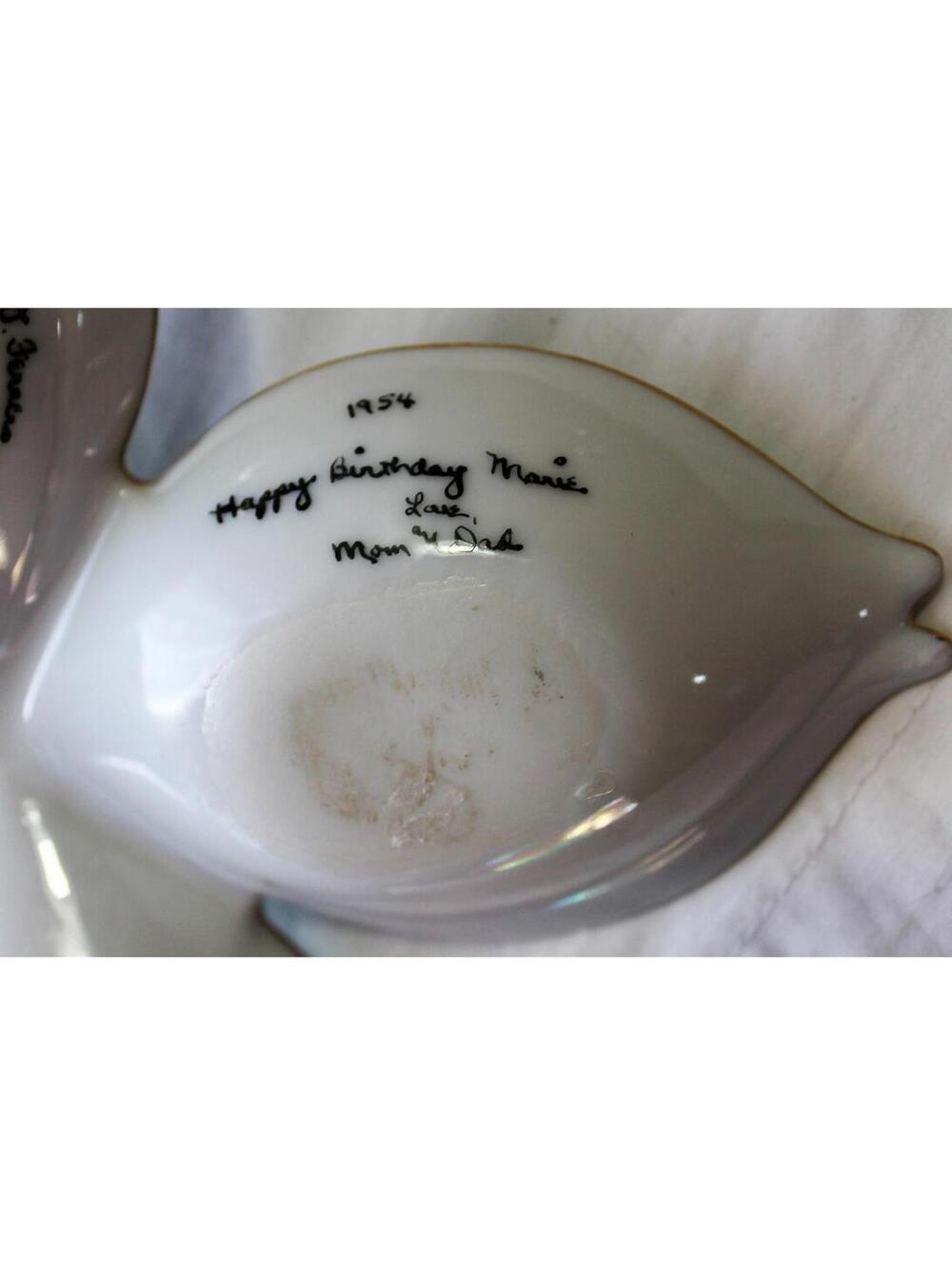 Hand Painted Porcelain Divided Vanity Tray, Signed & Dated 1954 D. Ferrero - Picture 7 of 7